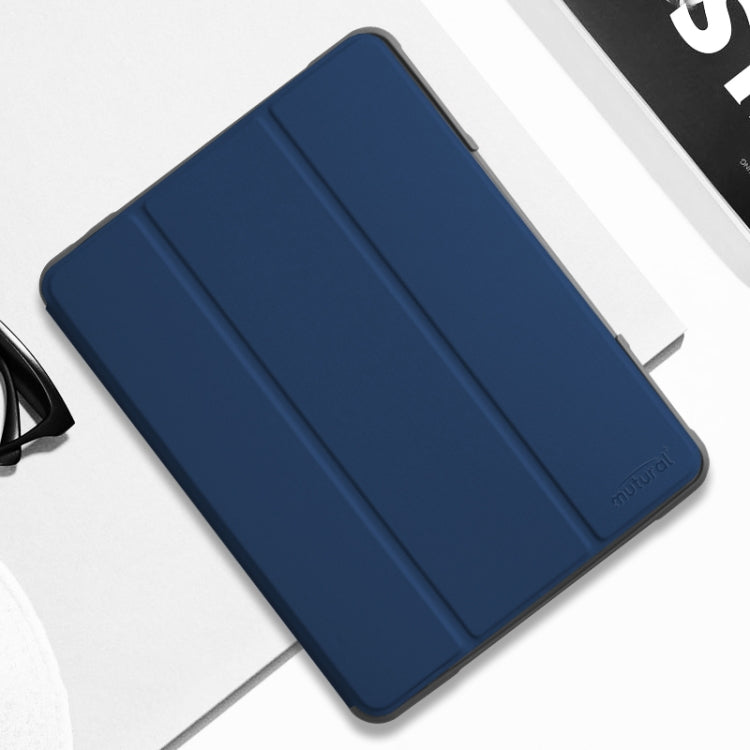 For iPad 10.2 Mutural Horizontal Flip PC + TPU + PU Leather Case with Holder & Pen Slot(Blue) - HoMEdemic™ 