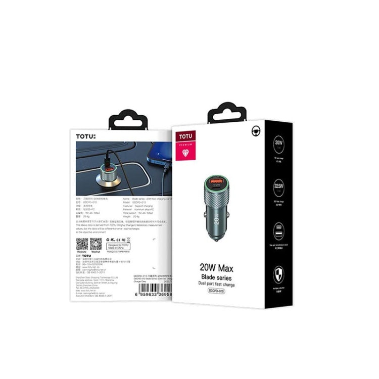TOTUDESIGN DCCPD-010 Blade Series 20W Fast Charging Car Charger(Black) - HoMEdemic™ 