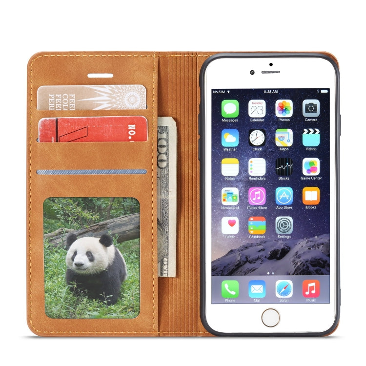 For iPhone 6s Plus / 6 Plus Forwenw Dream Series Oil Edge Strong Magnetism Horizontal Flip Leather Case with Holder & Card Slots & Wallet & Photo Frame(Brown) - HoMEdemic™ 