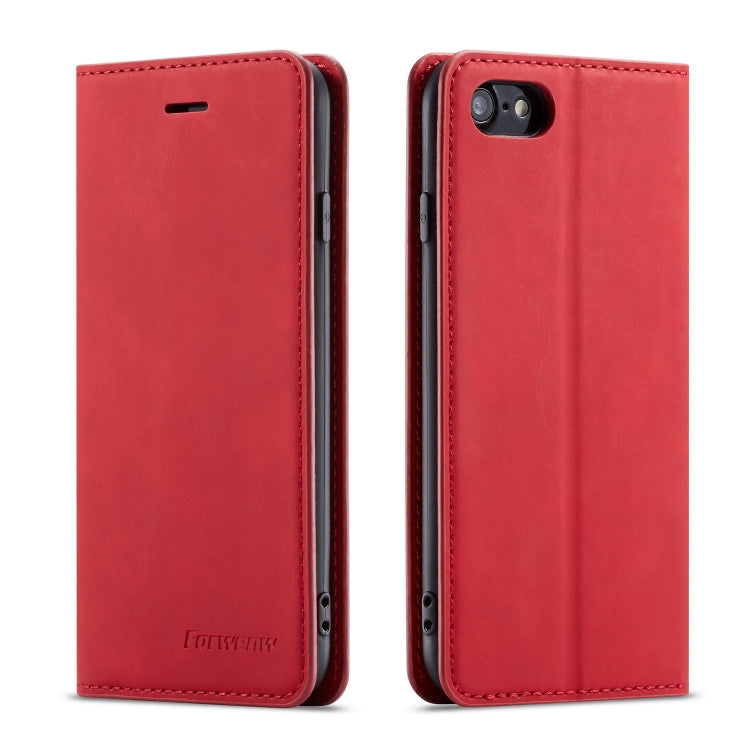 For iPhone SE 2022 / SE 2020 / 8 / 7 Forwenw Dream Series Oil Edge Strong Magnetism Horizontal Flip Leather Case with Holder & Card Slots & Wallet & Photo Frame(Red) - HoMEdemic™ 