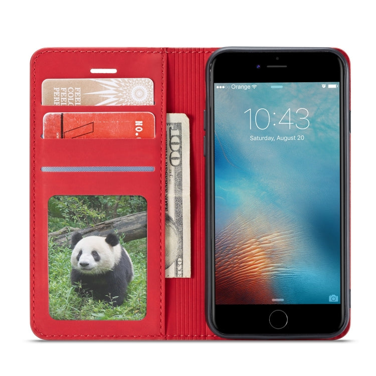 For iPhone SE 2022 / SE 2020 / 8 / 7 Forwenw Dream Series Oil Edge Strong Magnetism Horizontal Flip Leather Case with Holder & Card Slots & Wallet & Photo Frame(Red) - HoMEdemic™ 