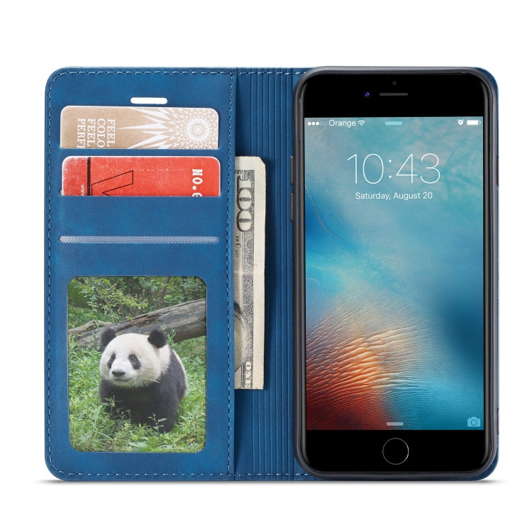 For iPhone SE 2022 / SE 2020 / 8 / 7 Forwenw Dream Series Oil Edge Strong Magnetism Horizontal Flip Leather Case with Holder & Card Slots & Wallet & Photo Frame(Blue) - HoMEdemic™ 