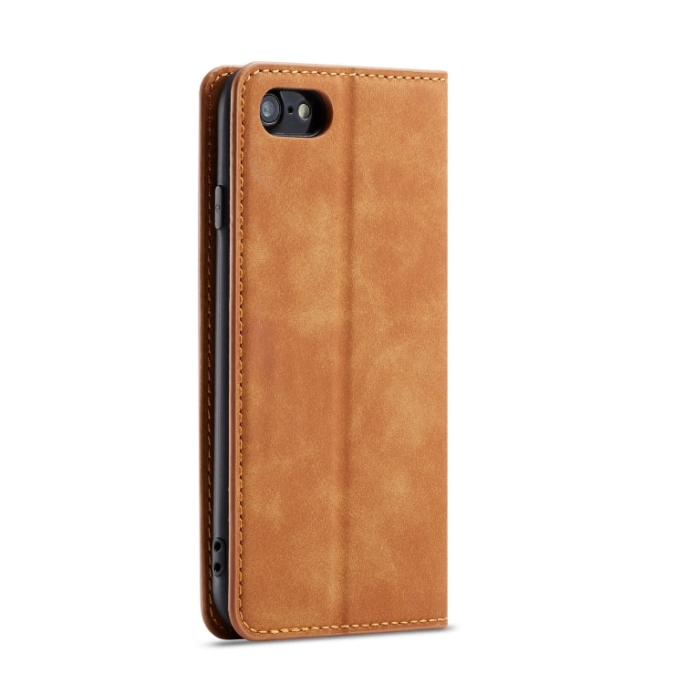 For iPhone SE 2022 / SE 2020 / 8 / 7 Forwenw Dream Series Oil Edge Strong Magnetism Horizontal Flip Leather Case with Holder & Card Slots & Wallet & Photo Frame(Brown) - HoMEdemic™ 