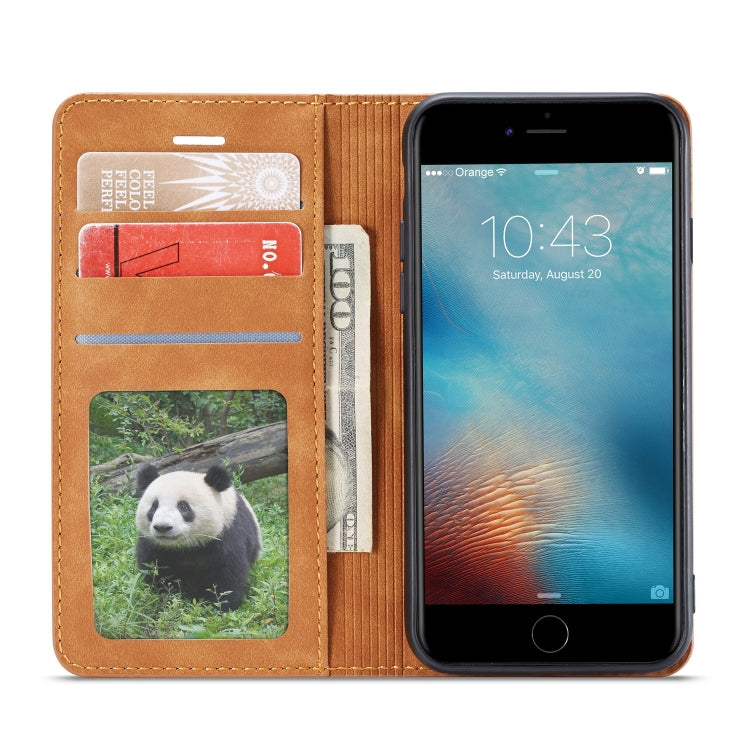 For iPhone SE 2022 / SE 2020 / 8 / 7 Forwenw Dream Series Oil Edge Strong Magnetism Horizontal Flip Leather Case with Holder & Card Slots & Wallet & Photo Frame(Brown) - HoMEdemic™ 