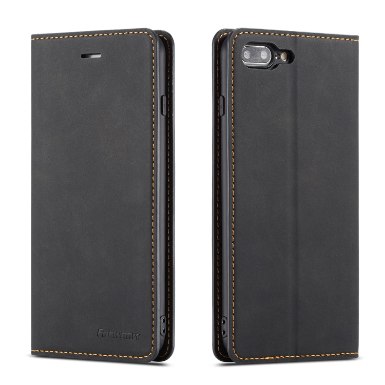For iPhone 8 Plus / 7 Plus Forwenw Dream Series Oil Edge Strong Magnetism Horizontal Flip Leather Case with Holder & Card Slots & Wallet & Photo Frame(Black) - HoMEdemic™ 