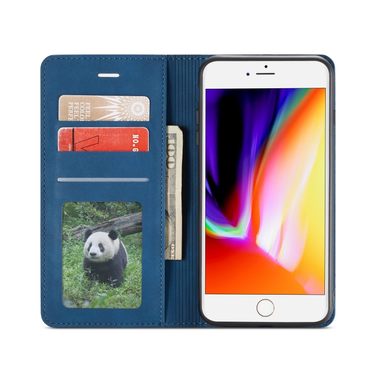 For iPhone 8 Plus / 7 Plus Forwenw Dream Series Oil Edge Strong Magnetism Horizontal Flip Leather Case with Holder & Card Slots & Wallet & Photo Frame(Blue) - HoMEdemic™ 