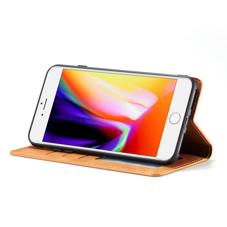 For iPhone 8 Plus / 7 Plus Forwenw Dream Series Oil Edge Strong Magnetism Horizontal Flip Leather Case with Holder & Card Slots & Wallet & Photo Frame(Brown) - HoMEdemic™ 