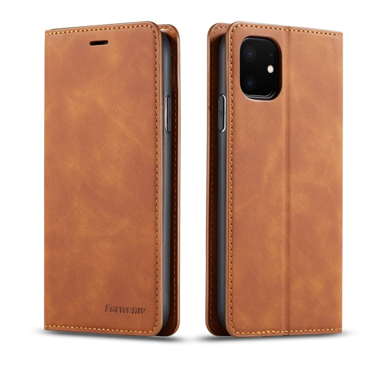 For iPhone 11 Forwenw Dream Series Oil Edge Strong Magnetism Horizontal Flip Leather Case with Holder & Card Slots & Wallet & Photo Frame(Brown) - HoMEdemic™ 