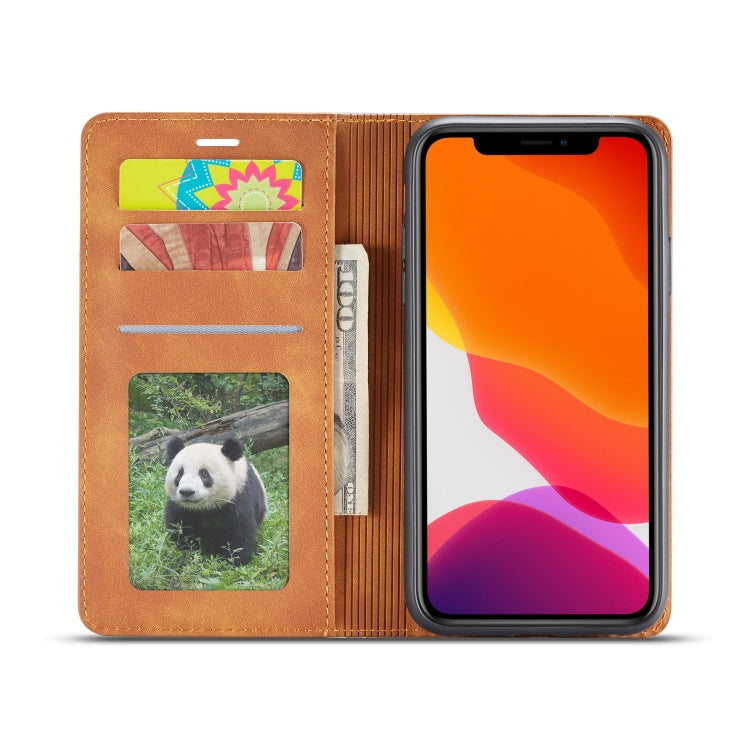 For iPhone 11 Forwenw Dream Series Oil Edge Strong Magnetism Horizontal Flip Leather Case with Holder & Card Slots & Wallet & Photo Frame(Brown) - HoMEdemic™ 
