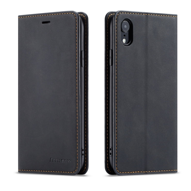 For iPhone XR Forwenw Dream Series Oil Edge Strong Magnetism Horizontal Flip Leather Case with Holder & Card Slots & Wallet & Photo Frame(Black) - HoMEdemic™ 
