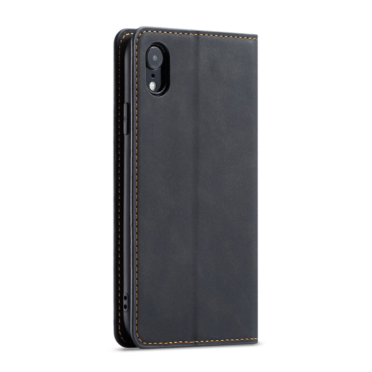 For iPhone XR Forwenw Dream Series Oil Edge Strong Magnetism Horizontal Flip Leather Case with Holder & Card Slots & Wallet & Photo Frame(Black) - HoMEdemic™ 