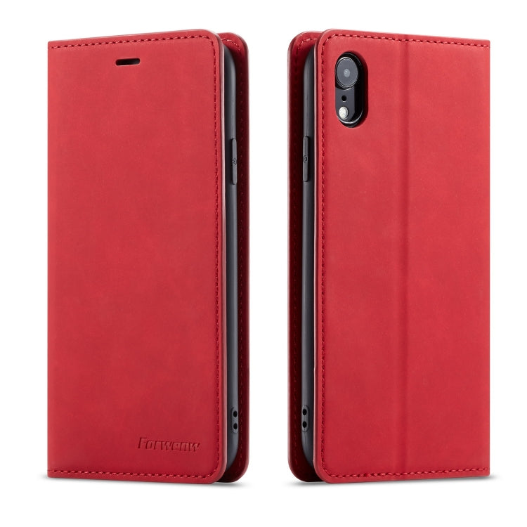 For iPhone XR Forwenw Dream Series Oil Edge Strong Magnetism Horizontal Flip Leather Case with Holder & Card Slots & Wallet & Photo Frame(Red) - HoMEdemic™ 