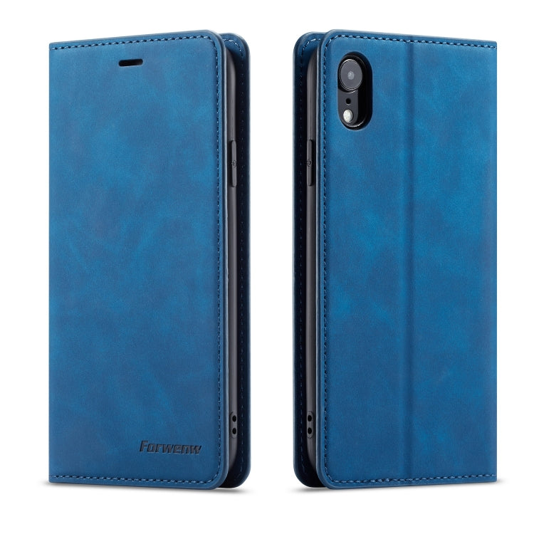 For iPhone XR Forwenw Dream Series Oil Edge Strong Magnetism Horizontal Flip Leather Case with Holder & Card Slots & Wallet & Photo Frame(Blue) - HoMEdemic™ 