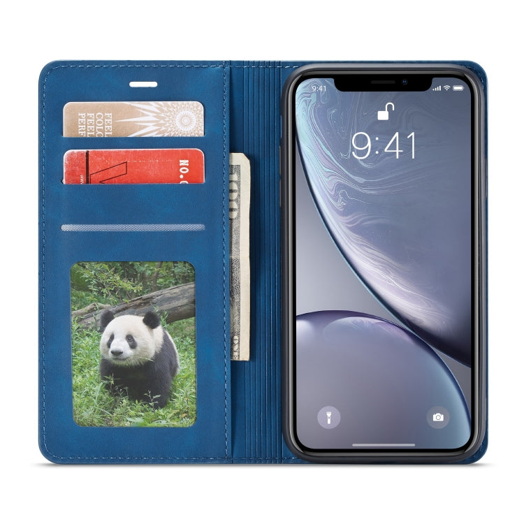For iPhone XR Forwenw Dream Series Oil Edge Strong Magnetism Horizontal Flip Leather Case with Holder & Card Slots & Wallet & Photo Frame(Blue) - HoMEdemic™ 