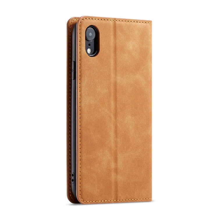 For iPhone XR Forwenw Dream Series Oil Edge Strong Magnetism Horizontal Flip Leather Case with Holder & Card Slots & Wallet & Photo Frame(Brown) - HoMEdemic™ 