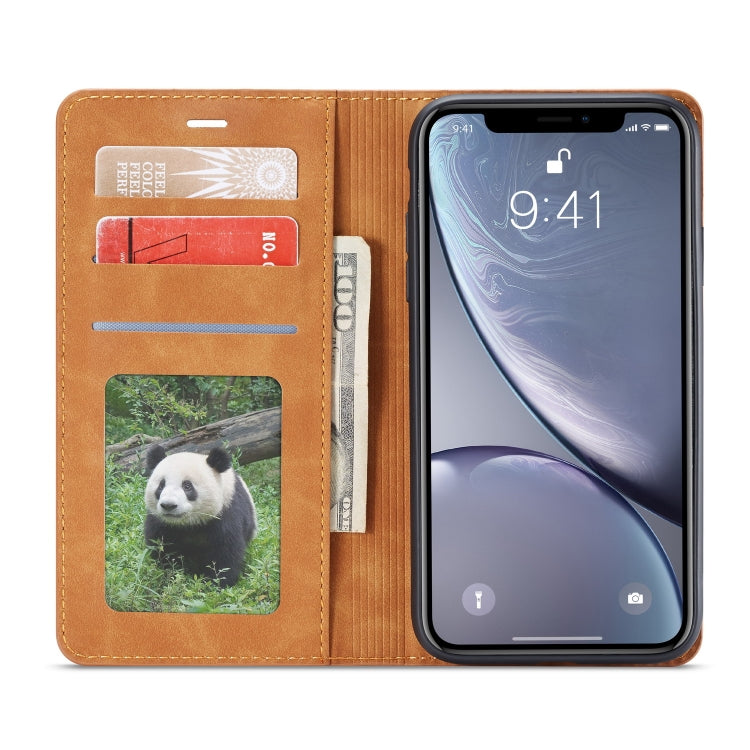 For iPhone XR Forwenw Dream Series Oil Edge Strong Magnetism Horizontal Flip Leather Case with Holder & Card Slots & Wallet & Photo Frame(Brown) - HoMEdemic™ 