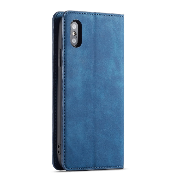For iPhone XS Max Forwenw Dream Series Oil Edge Strong Magnetism Horizontal Flip Leather Case with Holder & Card Slots & Wallet & Photo Frame(Blue) - HoMEdemic™ 