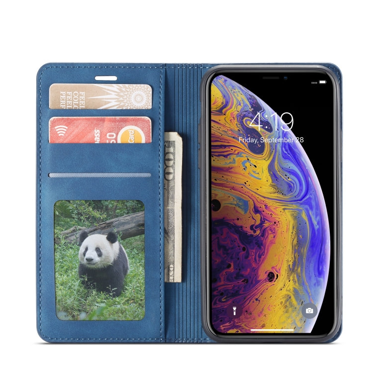 For iPhone XS Max Forwenw Dream Series Oil Edge Strong Magnetism Horizontal Flip Leather Case with Holder & Card Slots & Wallet & Photo Frame(Blue) - HoMEdemic™ 