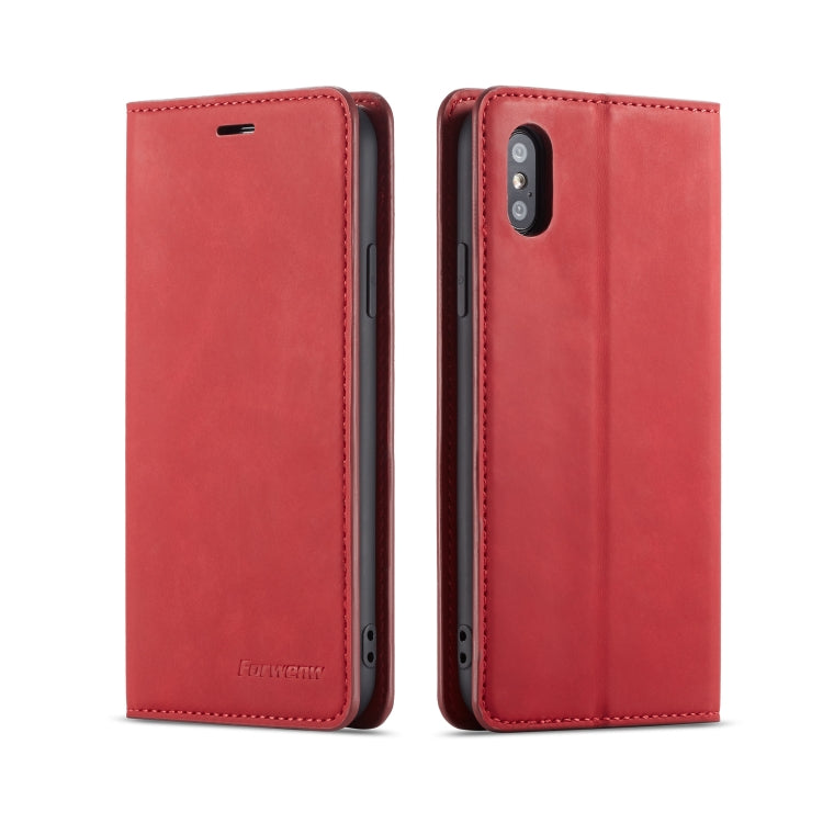 For iPhone X / XS Forwenw Dream Series Oil Edge Strong Magnetism Horizontal Flip Leather Case with Holder & Card Slots & Wallet & Photo Frame(Red) - HoMEdemic™ 