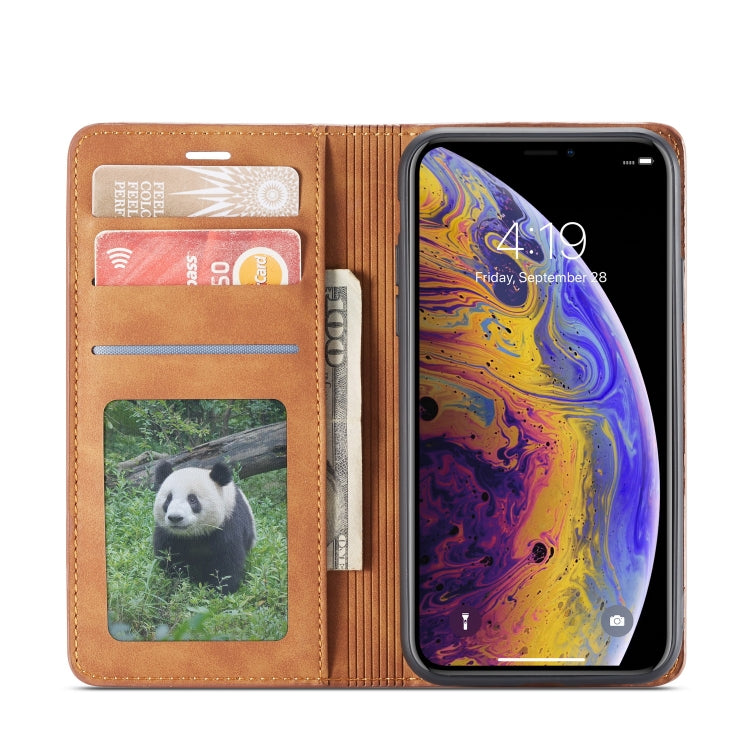 For iPhone X / XS Forwenw Dream Series Oil Edge Strong Magnetism Horizontal Flip Leather Case with Holder & Card Slots & Wallet & Photo Frame(Brown) - HoMEdemic™ 