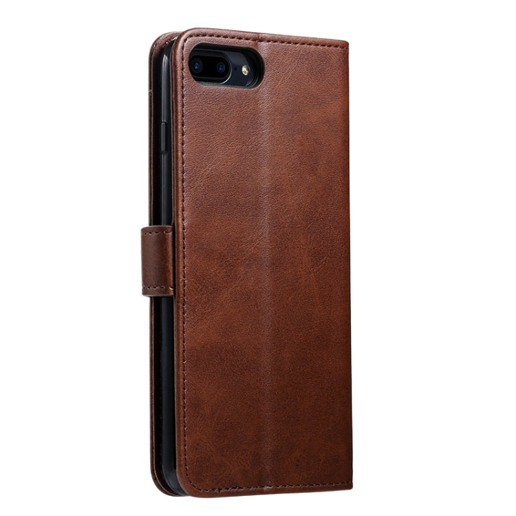 For iPhone 8 Plus / 7 Plus GUSSIM Magnetic Horizontal Flip Leather Case with Holder & Card Slots & & Wallet(Brown) - HoMEdemic™ 
