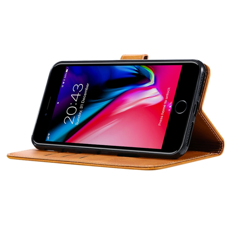 For iPhone 8 Plus / 7 Plus GUSSIM Magnetic Horizontal Flip Leather Case with Holder & Card Slots & & Wallet(Brown) - HoMEdemic™ 