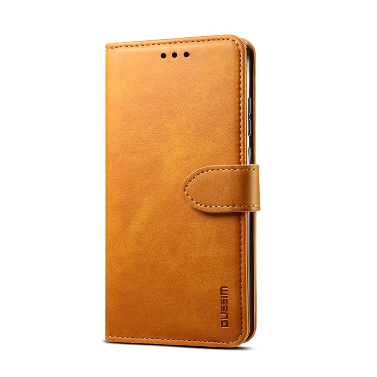 For iPhone 8  / 7 GUSSIM Magnetic Horizontal Flip Leather Case with Holder & Card Slots & & Wallet(Yellow) - HoMEdemic™ 