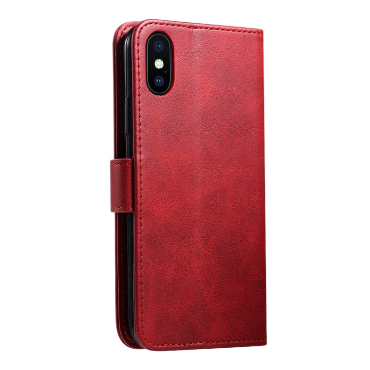For iPhone XS Max GUSSIM Magnetic Horizontal Flip Leather Case with Holder & Card Slots & & Wallet(Red) - HoMEdemic™ 