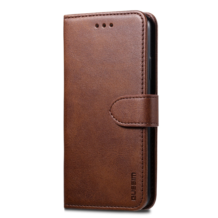 For iPhone X / XS GUSSIM Magnetic Horizontal Flip Leather Case with Holder & Card Slots & & Wallet(Brown) - HoMEdemic™ 