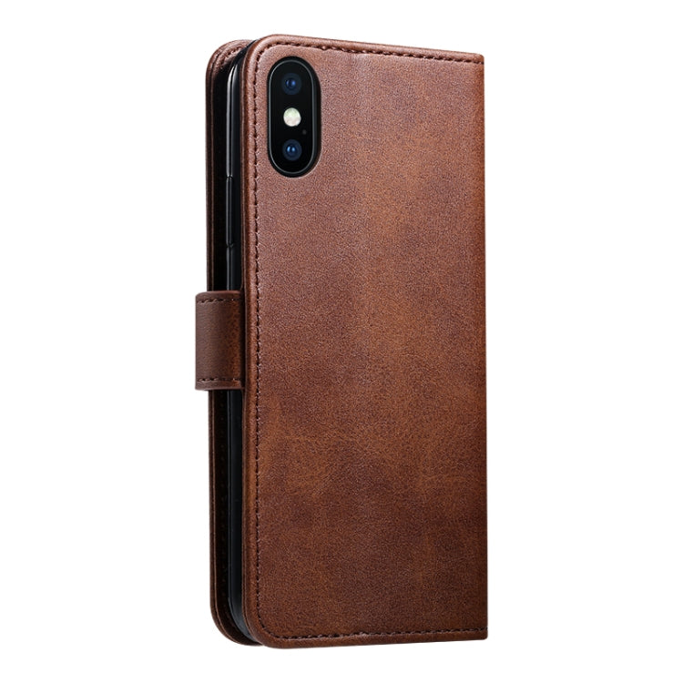 For iPhone X / XS GUSSIM Magnetic Horizontal Flip Leather Case with Holder & Card Slots & & Wallet(Brown) - HoMEdemic™ 
