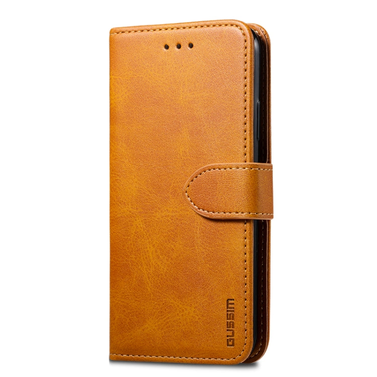 For iPhone X / XS GUSSIM Magnetic Horizontal Flip Leather Case with Holder & Card Slots & & Wallet(Yellow) - HoMEdemic™ 