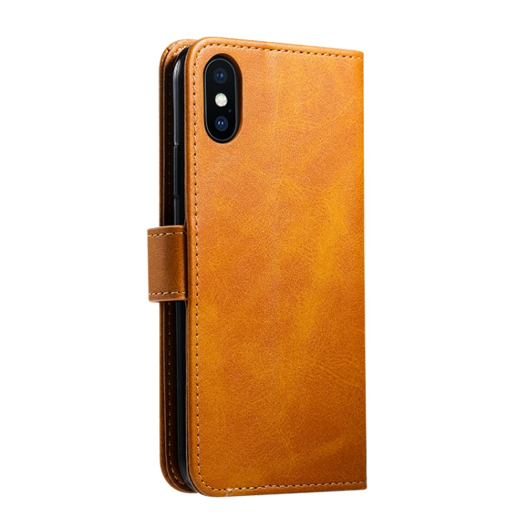For iPhone X / XS GUSSIM Magnetic Horizontal Flip Leather Case with Holder & Card Slots & & Wallet(Yellow) - HoMEdemic™ 