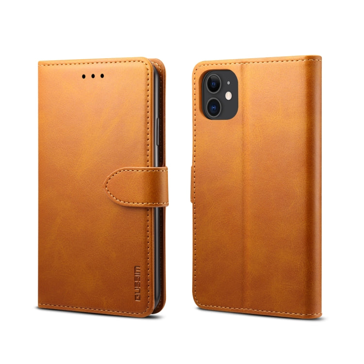 For iPhone 11 Pro Max GUSSIM Magnetic Horizontal Flip Leather Case with Holder & Card Slots & & Wallet(Yellow) - HoMEdemic™ 