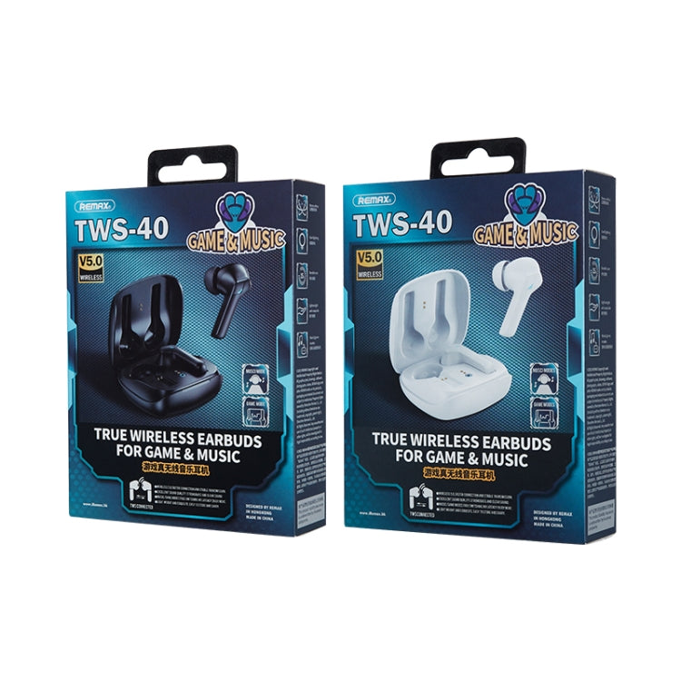 REMAX TWS-40 True Wireless Music Gaming Bluetooth Earphone(White) - HoMEdemic™ 