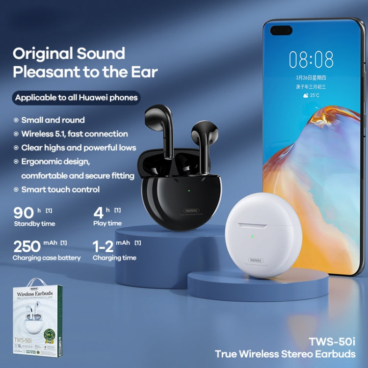 REMAX TWS-50i True Wireless Stereo Bluetooth Earphone(White) - HoMEdemic™ 
