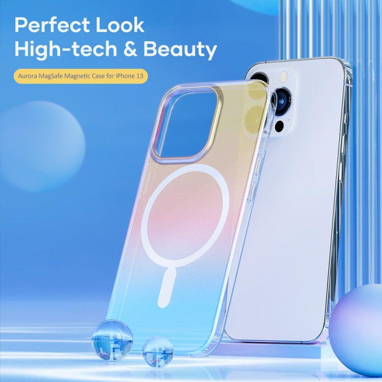 For iPhone 13 Pro Max ROCK Magnetic Aurora TPU + PET Protective Phone Case (Aurora Gold) - HoMEdemic™ 