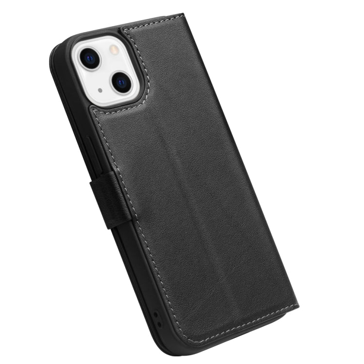For iPhone 13 mini QIALINO Magnetic Buckle Leather Phone Case (Black) - HoMEdemic™ 