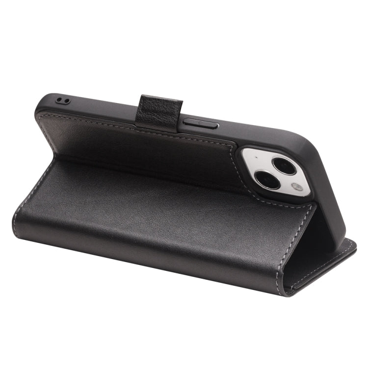 For iPhone 13 mini QIALINO Magnetic Buckle Leather Phone Case (Black) - HoMEdemic™ 
