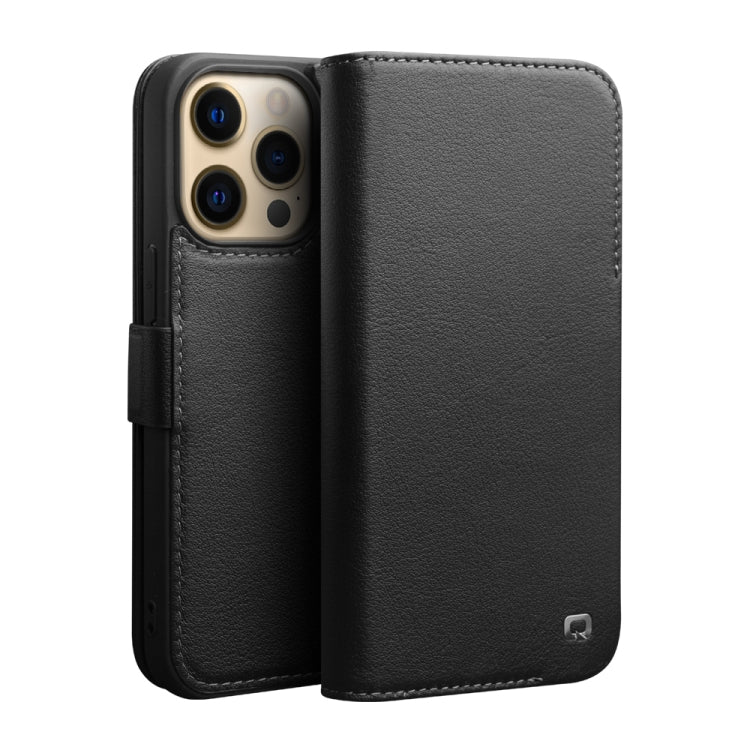 For iPhone 13 Pro Max QIALINO Magnetic Buckle Leather Phone Case (Black) - HoMEdemic™ 