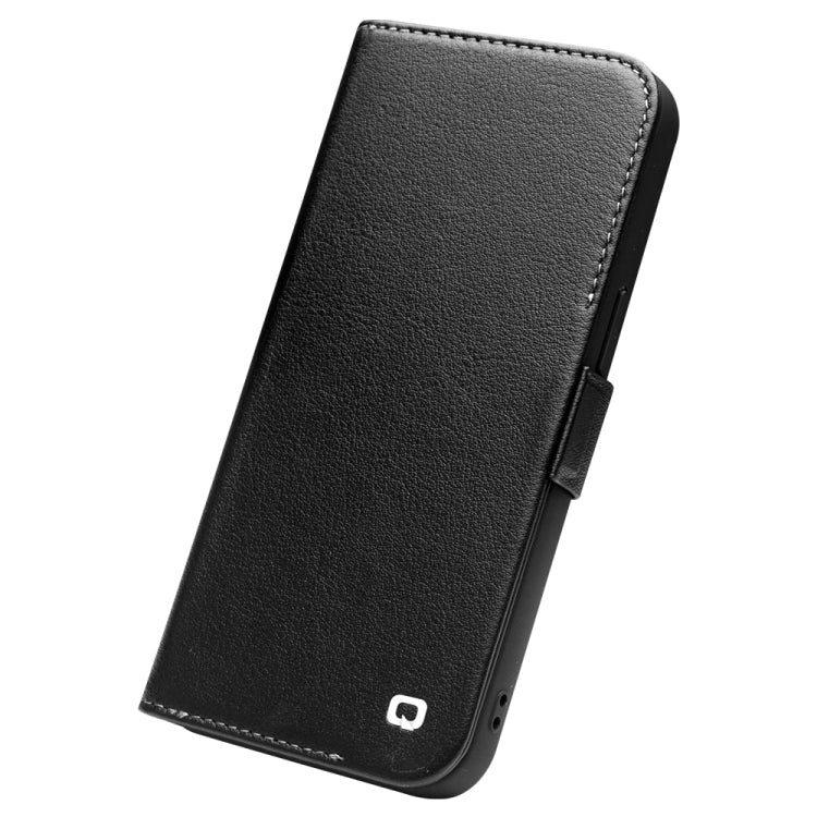 For iPhone 13 Pro Max QIALINO Magnetic Buckle Leather Phone Case (Black) - HoMEdemic™ 