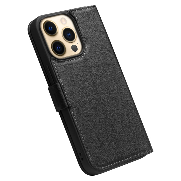 For iPhone 13 Pro Max QIALINO Magnetic Buckle Leather Phone Case (Black) - HoMEdemic™ 