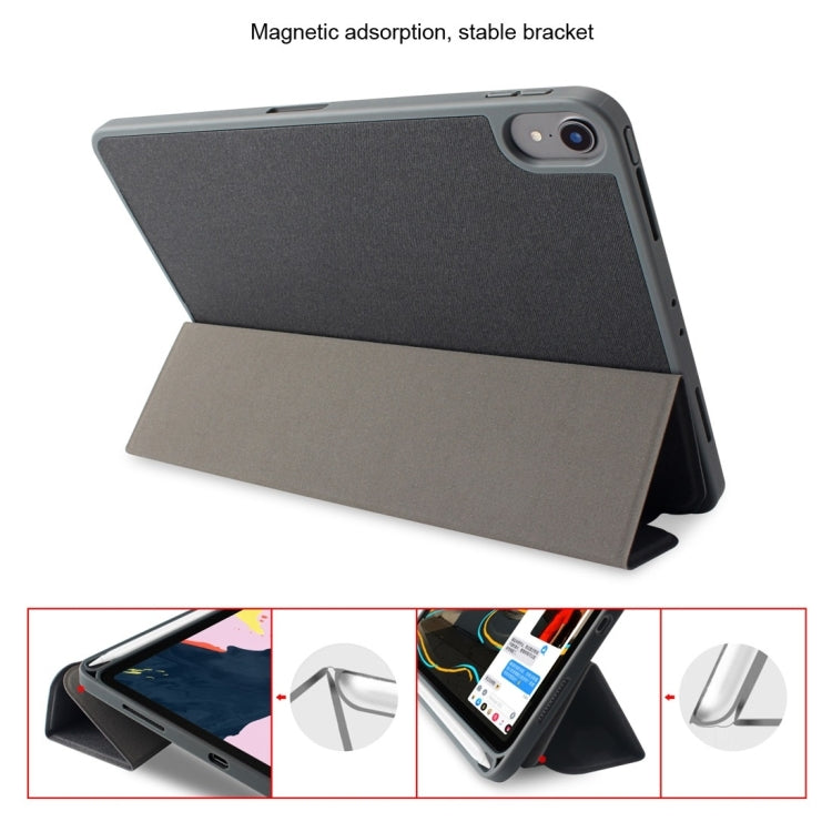 For iPad Mini 5 / 4 Mutural Exquisite Series Cloth Texture PU+TPU Leather Case with 3-Fold Holder & Pen Slot & Sleep & Wake-up Function(Green) - HoMEdemic™ 