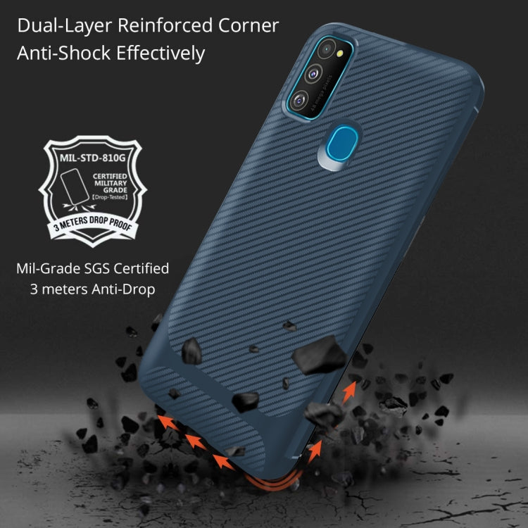 Carbon Fiber Texture Shockproof TPU Protective Case, For Samsung Galaxy M30s
