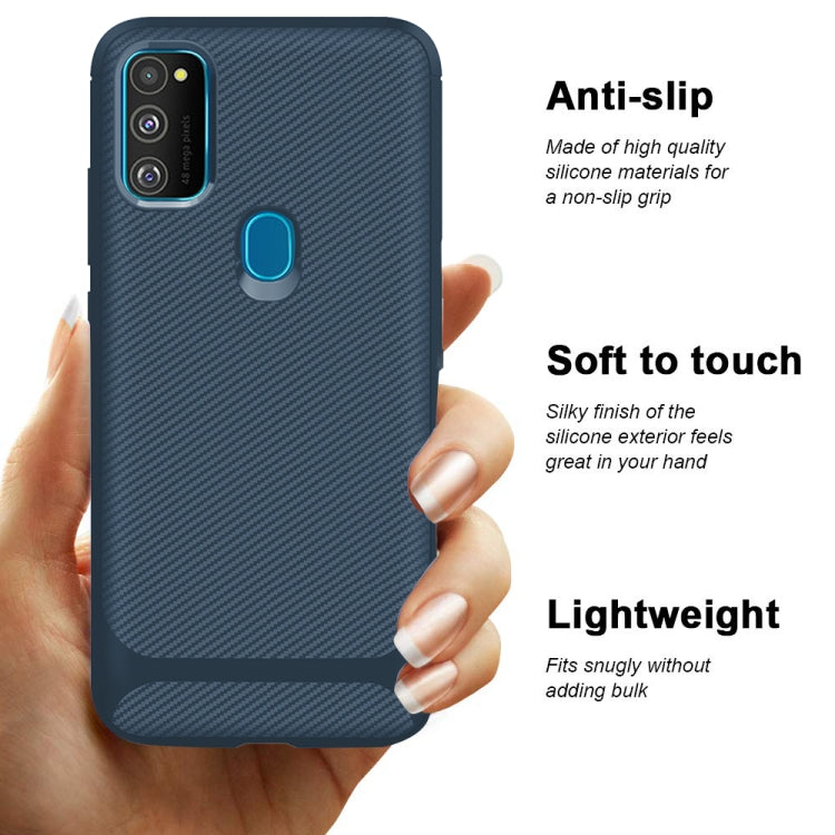 Carbon Fiber Texture Shockproof TPU Protective Case, For Samsung Galaxy M30s