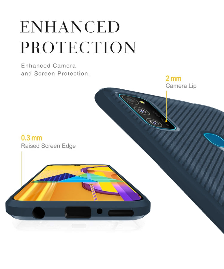 Carbon Fiber Texture Shockproof TPU Protective Case, For Samsung Galaxy M30s