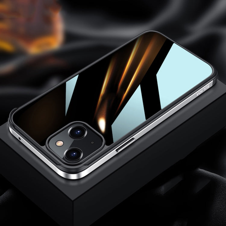 For iPhone 13 mini SULADA Metal Frame + Nano Glass + TPU Phone Case (Silver) - HoMEdemic™ 