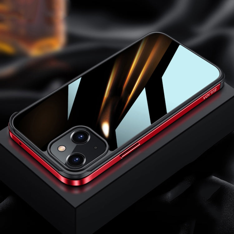 For iPhone 13 mini SULADA Metal Frame + Nano Glass + TPU Phone Case (Red) - HoMEdemic™ 