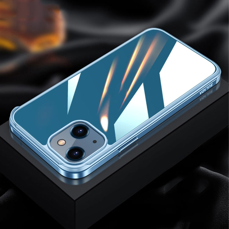 For iPhone 13 mini SULADA Metal Frame + Nano Glass + TPU Phone Case (Sierra Blue) - HoMEdemic™ 