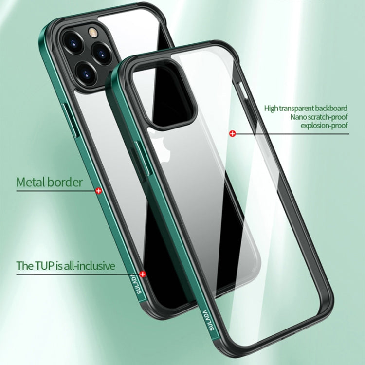 For iPhone 13 mini SULADA Metal Frame + Nano Glass + TPU Phone Case (Silver) - HoMEdemic™ 