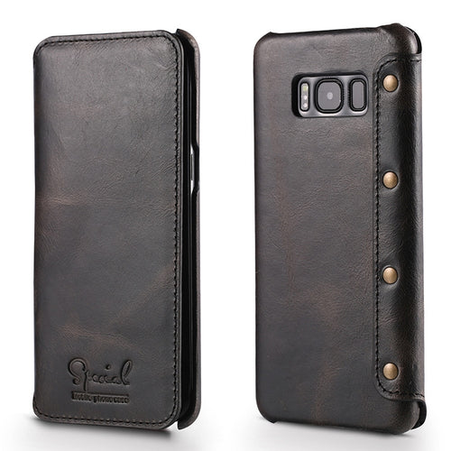 Denior Oil Wax Cowhide Simple Horizontal Flip Leather Case with Card Slots & Wallet - HoMEdemic™ 